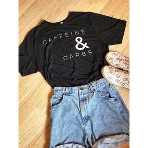 Caffeine and Carbs Black Graphic Tee